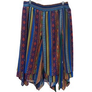 Soft Surroundings Boho Tribal Handkerchief Hem Skirt Womens PXL (Petite) Midi